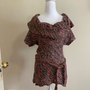 Decree Multicolor Knit Off-Shoulder Mini Dress